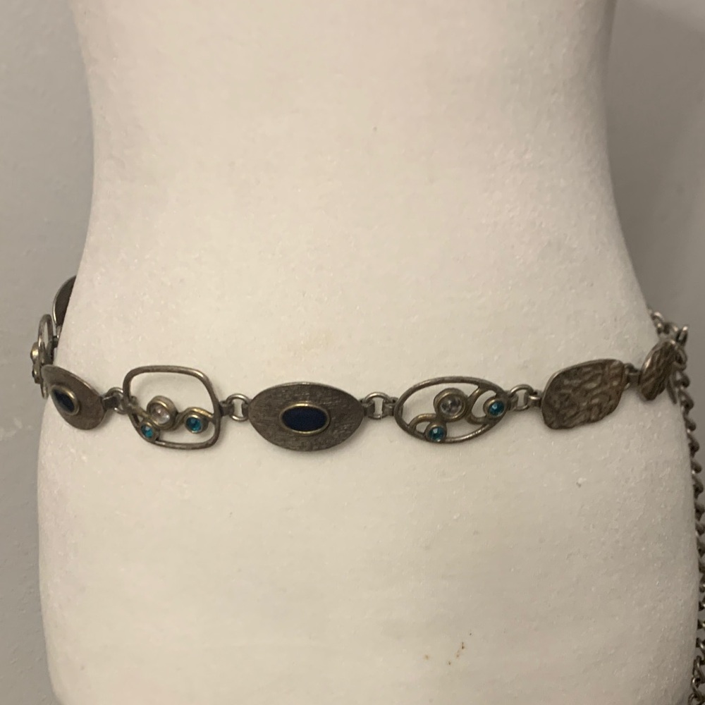 Chico's Silver and Blue Women's Belt